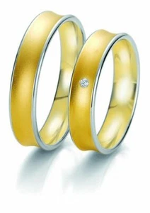 Wedding Breuning Rainbow Collection 6239/6240 IN 585 Gold White Yellow 14 CT - Picture 1 of 2