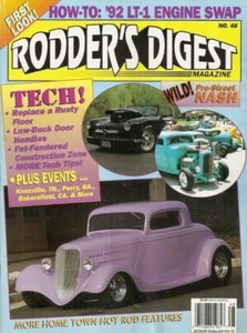 RODDER'S DIGEST 1992 AUG - FLOORS FOR A 41 OLDS, INSIDE ROADSTER DOOR HANDLES - Imagen 1 de 1