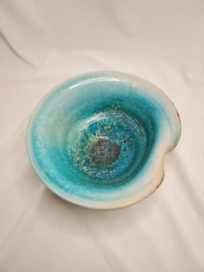 Cady Clay Works Pottery Bowl White Teal Speckled - Picture 1 of 9
