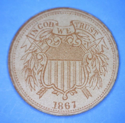 (1873) CARDBOARD U.S.A. TWO-CENT STYLE EDUCATIONAL / GAME COUNTER - *51035986 π Cover