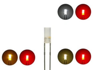 Duo LED 3mm Zylinder bicolor LEDs 2pin Lichtwechsel Loks Triebwagen H0 TT 1 0 - Bild 1 von 11
