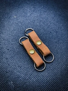 Vintage Brown Leather & Chrome Strap Lugs Extensions w/Split Rings Leica Nikon - Picture 1 of 5