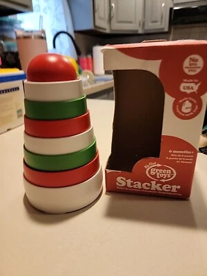 My First Green Toys Stacker (Older) Red/green NEW Made In USA 100% Recycled - Image 1 of 4