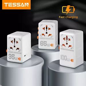 Travel Adapter Universal Power Adaptor Convertor USB C Wall Charger USA to EU - Picture 1 of 19