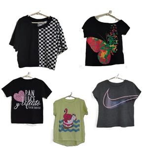 Garanimals Girls Tops Lot 5 Pieces Multicolor Short Sleeve Bundle Size 5T-Medium - Picture 1 of 6