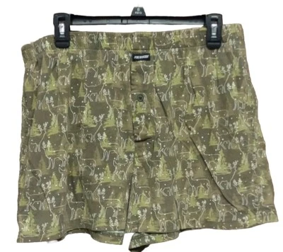 Joe Boxer Men's Sleep Lounge Boxer Shorts Green & Brown w/ Deer Print Size L - Image 1 of 4