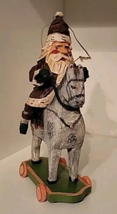 Casa di Cappello Babbo Natale su Hobby Cavallo Natale Messaggero Ornamento Vintage 1998 LEGGI - Foto 1 di 14
