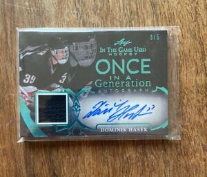 2020-21 Leaf ITG Once In A Generation Auto Jersey Used Dominik Hasek #OG-DH1 /5