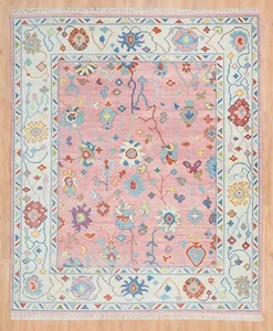 10x8 Pink Oushak Rug Hand-Knotted Wool Area Rug Modern Carpet (Multiple Sizes) - Picture 1 of 10