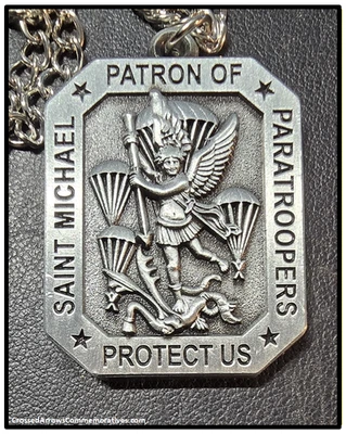 Airborne Medallion: Saint Michael Patron Saint of Paratroopers ENGRAVED - Image 1 of 4