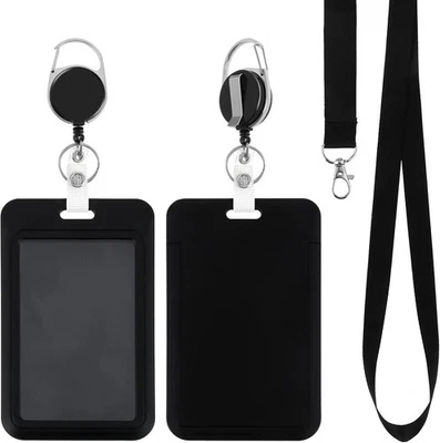 AMAXIU Ausweishalter mit Umhängeband, Ausziehbarer Ausweishülle Mit Lanyard Id Badge H