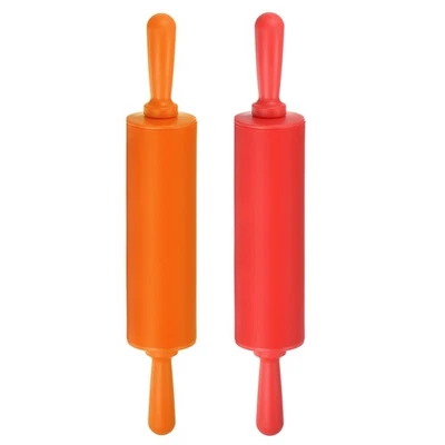 Silicone Rolling Pins for Baking 30cm x 4.2cm Red & Orange - Изображение 1 из 4