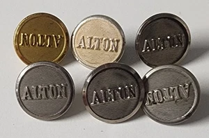 Lot 6 Vintage ALTON Railroad Uniform Hat Lapel Metal Buttons Pins W/ Fast Ship - Picture 1 of 4