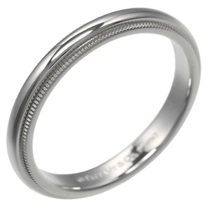 TIFFANY&Co. Anillo Banda Milgrain Dos Reuniones 0.1" Modelo Pt950Platino #7.8(... - Imagen 1 de 10