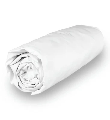 , Drap Housse en Polycoton 90x200 cm Percale Blanc, Idéal Location saisonnièr... - Photo 1/4
