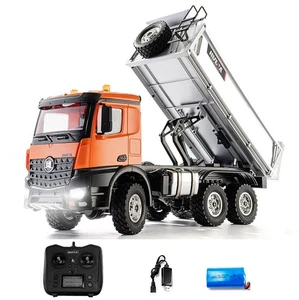 HUINA 1598 1/14 RC Dumper 6x6 Asta a Vite Ribaltabile Luce Suono Modello RTR Batteria - Foto 1 di 12