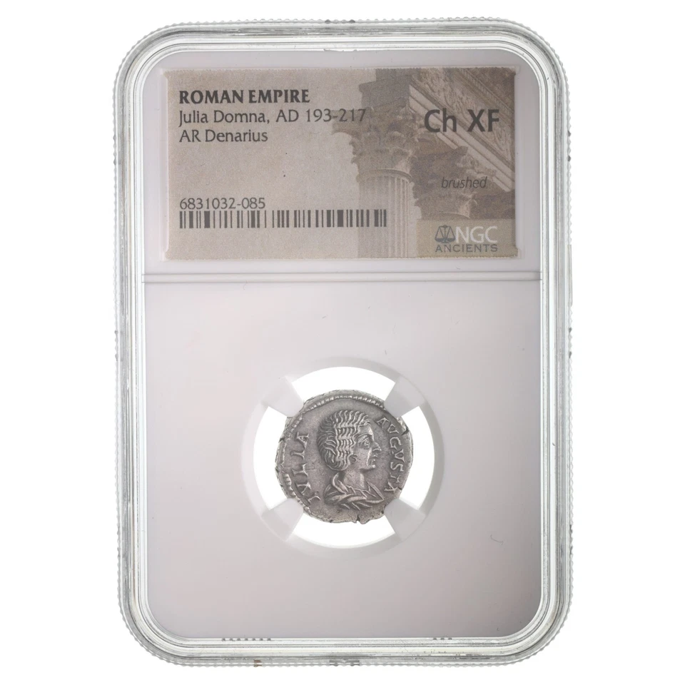 NGC Ch XF Roman AR Denarius of Julia Domna AD193-217 NGC CHOICE EXTREMELY FINE - Image 1 of 2