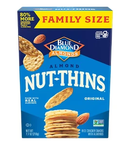 Blue Diamond Almonds Nut-Thins Gluten Free Cracker Crisps Original Family Size - Picture 1 of 3