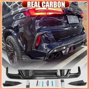 For BMW X5M F95 2020-2024 REAL CARBON Rear Bumper Diffuser Lip Corner Splitters - Bild 1 von 14