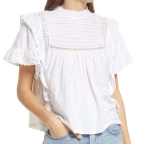 Neu mit Etikett $ 98 Free People Le Femme Top in weiß - Größe XS! - Bild 1 von 7