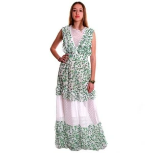 FACE TO Longue Robe En Crêpe Georgette Motif Élégant Événement Isabel A212 - Picture 1 of 8