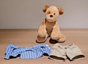 Build A Bear Puppy Dog Velvet Brown Allergy Asthma Friendly 12 inch Outfit Talks - Picture 1 of 11