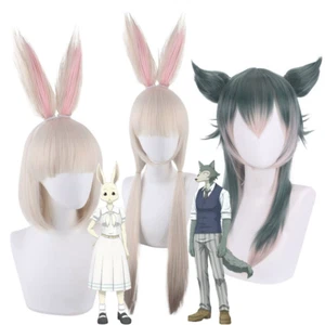 Cosplay BEASTARS The Wolf Legoshi Wigs Halloween Long Straight Hairpiece Grey - Picture 1 of 14