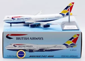 ARD 1:200 British Airways Boeing B747-400 aeromobile pressofuso modello G-BNLH & moneta - Foto 1 di 15