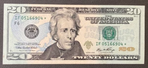 High Grade $20 Federal Reserve "Star Note" - Picture 1 of 4