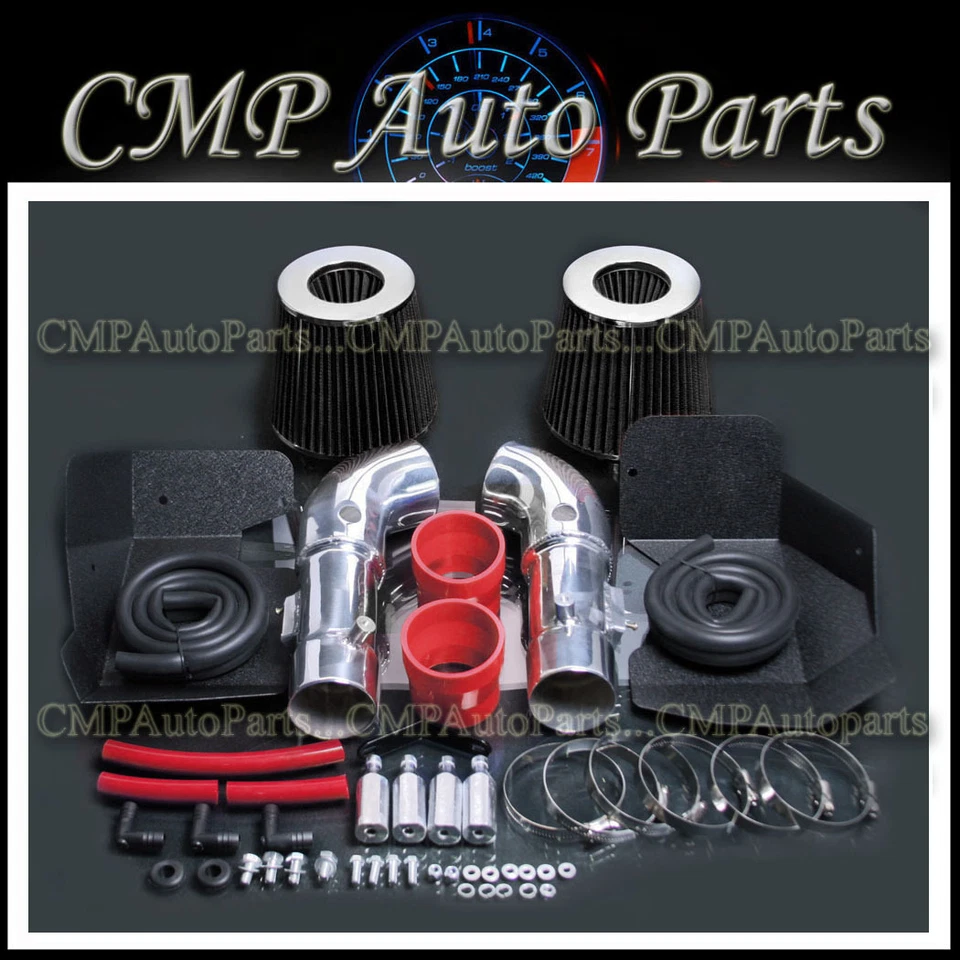 RED BLACK fit 2008-2013 INFINITI G37 3.7 3.7L KIT DUPLO DE ENTRADA DE AR FRIO SISTEMAS - Imagem 1 de 1
