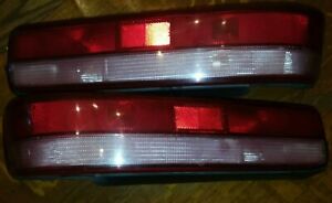 1990-1991 Acura Integra 2-Door Coupe Red Clear Tail Lights Lamps Left+Right Set 