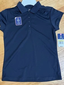 Izod Girls Schoolwear Approved Short Sleeve Navy Polo 10/12 - Picture 1 of 2