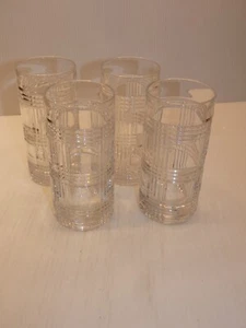Ralph Lauren Set 4 Tall Drinks Tumblers, Glen Plaid Pattern - Picture 1 of 6