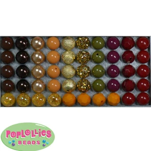 Lote de cuentas de chicle de acrílico estilo mixto mezclado mezclado de otoño 50 piezas chicle grueso - Imagen 1 de 2