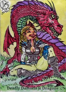 Deadly Damsels & Dragons 5finity 2023 Sketch Card Alex Magno V3 - Picture 1 of 2