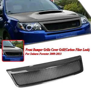 Carbon Look Front Bumper Grille Insect Proof For Subaru Forester 2009-2013 - Picture 1 of 17