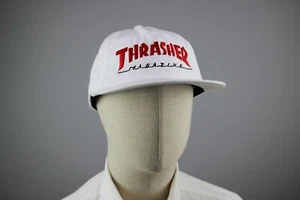 Berretto THRASHER Magazine Ultra Raro Vintage Tela Bianca Regolabile Uomo Taglia Unica - Foto 1 di 12