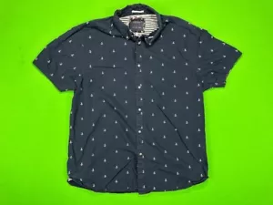 Cactus Man Ricky Singh Shirt Men's Large Navy Blue Anchor AOP Button Down - Picture 1 of 14
