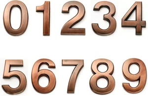 Bronze Mailbox Numbers, 2 Inch 3D Door Number Stickers for Apartments Office - Picture 1 of 5