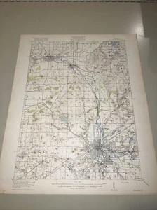 1918 USGS topo map Kalamazoo Quadrangle Otsego Plainwell Pine Lake - Picture 1 of 7