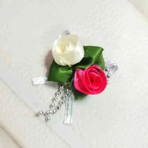 5 pcs 1+1/2-inch-wide sew on satin flowers select color - Picture 1 of 10