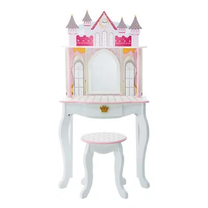 Fantasy Fields Dreamland Castle Kids Play Vanity Table Stool White Pink - Picture 1 of 8