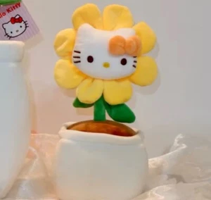 Hello Kitty Plush Plant Flower Pot Cute Anime Yellow Sun Flower Gift - Picture 1 of 1