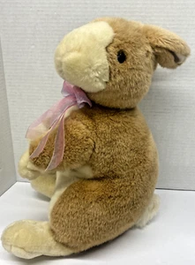 Vtg 1993 Commonwealth Bunny Plush Rabbit Ribbon Stuffed Animal Realistic 15" - Picture 1 of 8