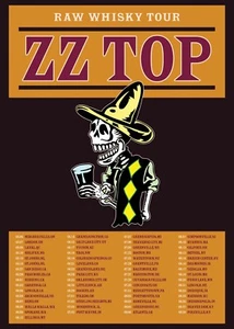 ZZ TOP "RAW WHISKY U.S. TOUR 2022" CONCERT POSTER-Skeleton With Beer& Tour Dates - Picture 1 of 1