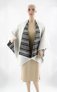 Neu BCBGMAXAZRIA Damen-Wendeponcho vorne offen Ruana Oberteil neu mit Etikett #R161 - Bild 1 von 4