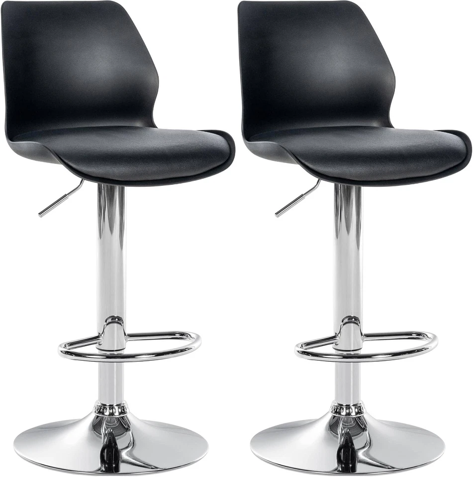 2er Set Barhocker Gilbert Fußstütze Stitz gepolstert höhenverstellbar 360 drehen - Bild 1 von 1