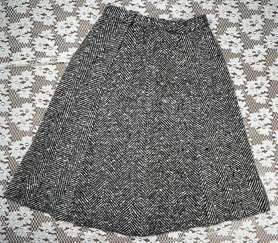 Vintage 1950s 1960s Home Sewn Textured Heavy Wool Midi Paneled Skirt - Image 1 of 4