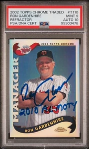 PSA 9/10 AUTO RON GARDENHIRE 2002 TOPPS CROMO REFRACTOR TARJETA AUTÓGRAFO - Imagen 1 de 2