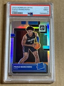 2022 Donruss Optic Paolo Banchero Holo Prizm SP Rookie Card 221 PSA 9 MINT